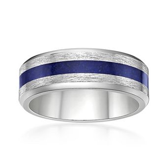 Men's LYNX Stainless Steel Lapis Resin Ring