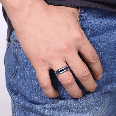 Men's LYNX Stainless Steel Lapis Resin Ring