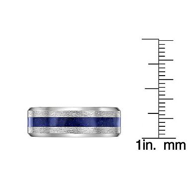 Men's LYNX Stainless Steel Lapis Resin Ring