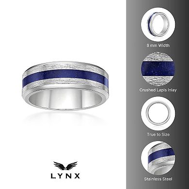 Men's LYNX Stainless Steel Lapis Resin Ring