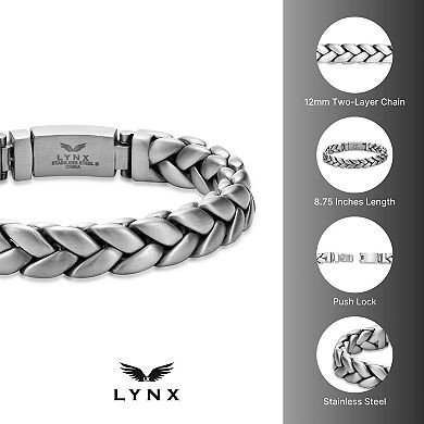 Men's LYNX Matte Finish Stainless Steel Chain Bracelet