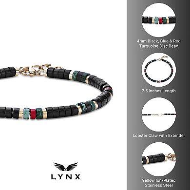 Men's LYNX Stainless Steel Multi-Stone Bracelet