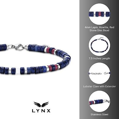 Men's LYNX Stainless Steel Multi-Stone Bracelet