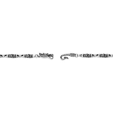 Men's LYNX Antiqued Finish Stainless Steel Bracelet