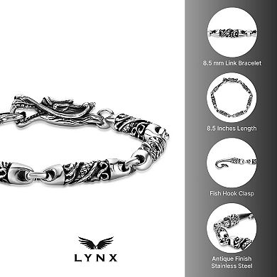 Men's LYNX Antiqued Finish Stainless Steel Bracelet