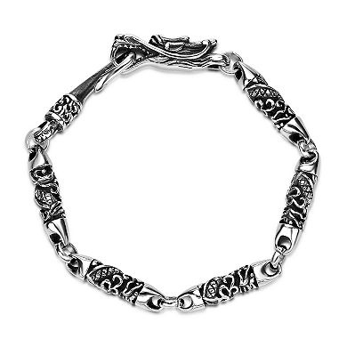 Men's LYNX Antiqued Finish Stainless Steel Bracelet