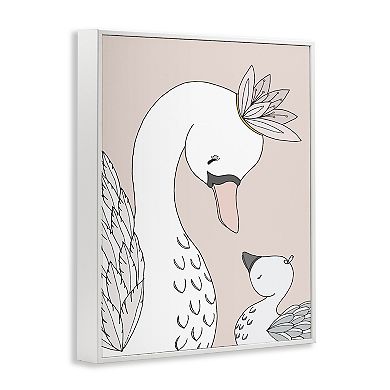 Stupell Home Decor Mother & Baby Swan Flower Crowns Framed Giclee Wall Art