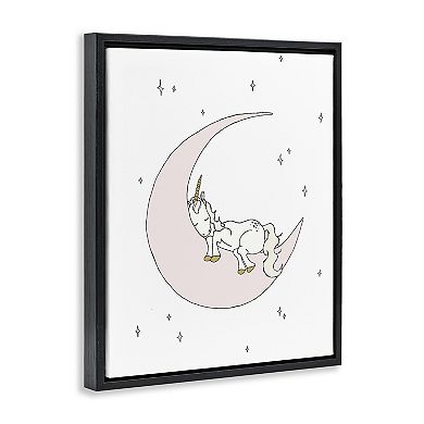 Stupell Home Decor Sleeping Unicorn Moon Wall Art
