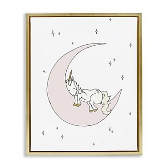 Stupell Home Decor Sleeping Unicorn Moon Wall Art