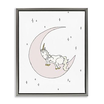 Stupell Home Decor Sleeping Unicorn Moon Wall Art