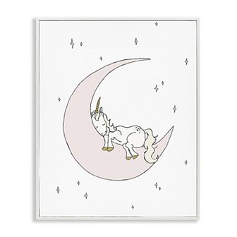 Stupell Home Decor Sleeping Unicorn Delicate Nighttime Moon Framed Giclee Wall Art