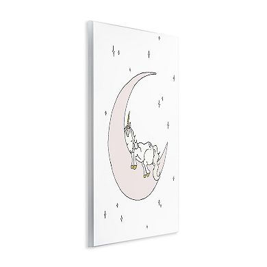 Stupell Home Decor Sleeping Unicorn Delicate Nighttime Moon Plaque Wall Art