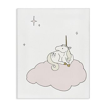 Stupell Home Decor Unicorn on Cloud Watching Stars Canvas Wall Art