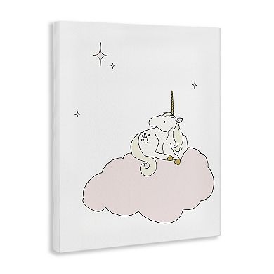 Stupell Home Decor Unicorn on Cloud Watching Stars Canvas Wall Art