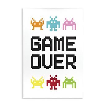 Stupell Home Decor Game Over Pixel Monster Plaque Wall Art