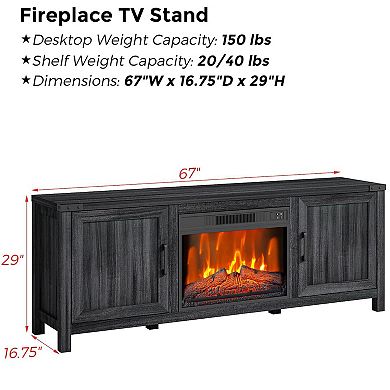 Electric Fireplace TV Stand for TVs up to 65 Inch