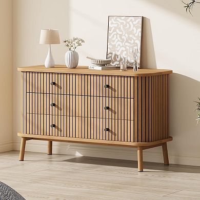 6 Drawer Dresser, Horizontal Chests of Double Drawers for Bedroom