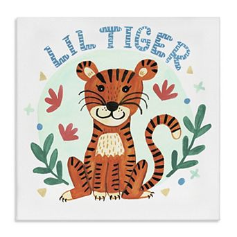 Stupell Home Decor Lil Tiger Simple Botanicals Canvas Wall Art