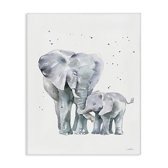 Stupell Home Decor Loving Elephant Family Hugs Watercolor Canvas Wall Art