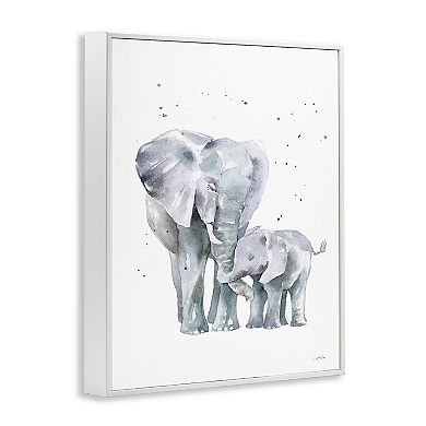 Stupell Home Decor Loving Elephant Family Hugs Watercolor Framed Gilcee Wall Art