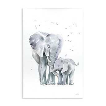 Stupell Home Decor Loving Elephant Family Hugs Watercolor Plaque Wall Decor