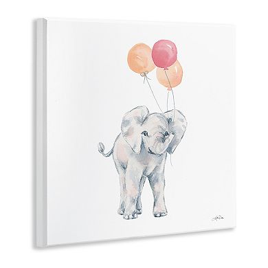 Stupell Home Decor Smiling Elephant Orange Balloons Wall Plaque