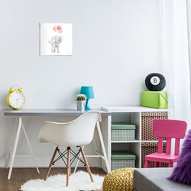 Stupell Home Decor Smiling Elephant Orange Balloons Wall Plaque