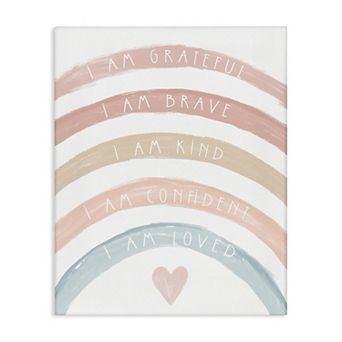 Stupell Home Decor Inspirational Confidence Rainbow Phrases Canvas Wall Art