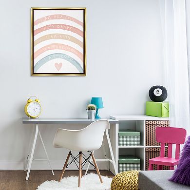 Stupell Home Decor Inspirational Confidence Rainbow Phrases Framed Canvas Wall Art