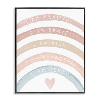 Stupell Home Decor Inspirational Confidence Rainbow Phrases Thin Framed Canvas Wall Art