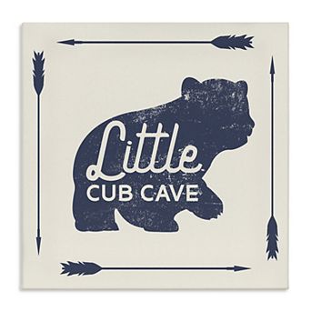 Stupell Home Decor Little Cub Cave Bear Sign Canvas Wall Art