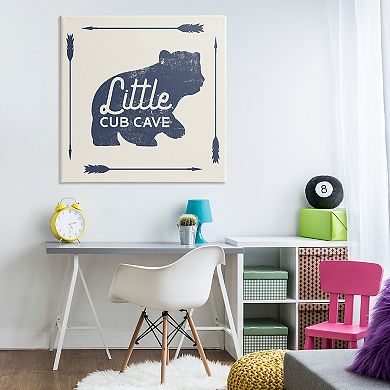 Stupell Home Decor Little Cub Cave Bear Sign Canvas Wall Art