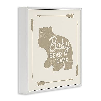 Stupell Home Decor Baby Bear Cave Animal Framed Giclee Wall Art