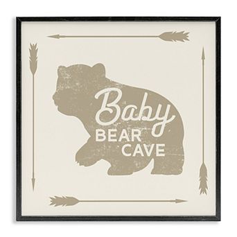 Stupell Home Decor Baby Bear Cave Animal Framed Giclee Wall Art