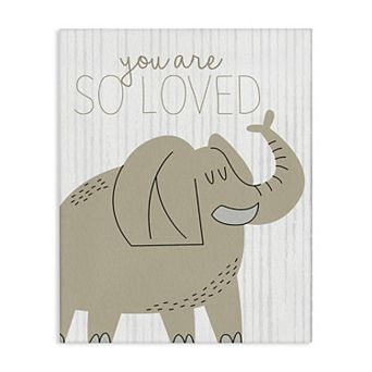 Stupell Home Decor You Are So Loved Elephant Canvas Wall Art