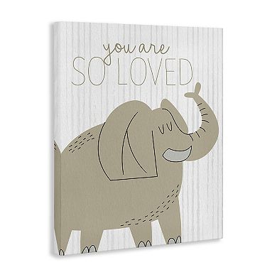 Stupell Home Decor You Are So Loved Elephant Canvas Wall Art