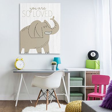 Stupell Home Decor You Are So Loved Elephant Canvas Wall Art