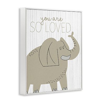 Stupell Home Decor You Are So Loved Elephant Framed Gilcee Wall Art