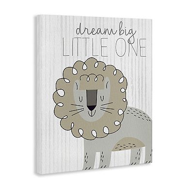 Stupell Home Decor Dream Big Little One Lion Canvas Wall Art