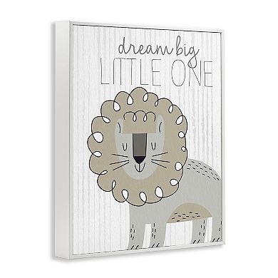 Stupell Home Decor Dream Big Little One Lion Framed Gilcee Wall Art