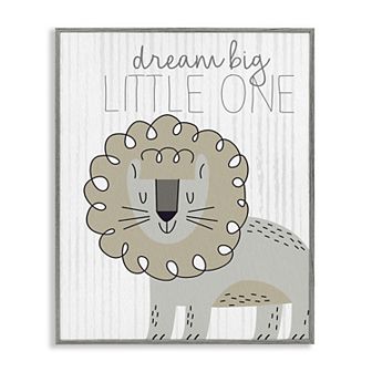 Stupell Home Decor Dream Big Little One Lion Framed Gilcee Wall Art
