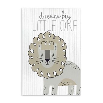 Stupell Home Decor Dream Big Little One Lion Plaque Wall Art