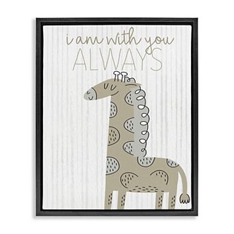 Stupell Home Decor With You Always Fun Giraffe Framed Canvas Wall Art