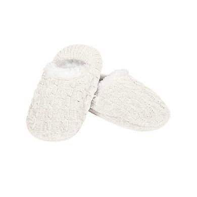 Women's Classic Cable Knit Chenille Non-Skid Slipper