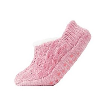 Women's Classic Cable Knit Chenille Non-Skid Slipper