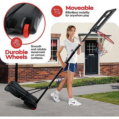 Kids Basketball Hoop - 33" Backboard, 70-84" Adjustable Height, Portable for Outdoor/Indoor Use