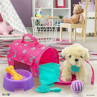 Plush Puppy Doll Set for Kids 9 PCS - Baby Doll Accessories - Doll Puppy Set Sized for 18" Dolls