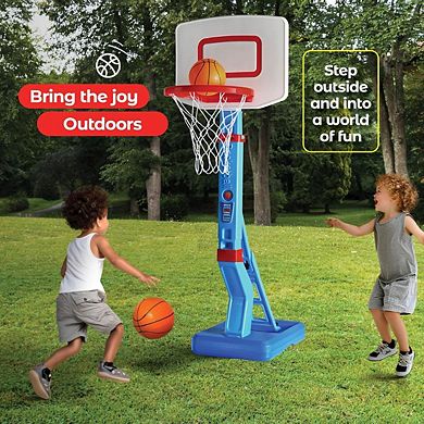 Toddler Basketball Hoop Indoor for Kids 1-3 - Height Adjustable Baby Basketball Hoop Set