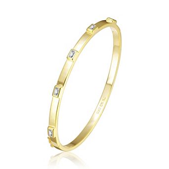 14k Gold Tone Cubic Zirconia Bangle Bracelet