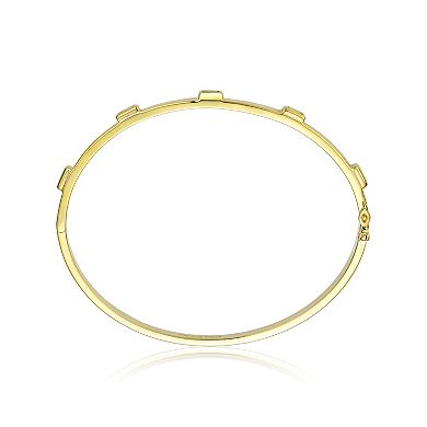 14k Gold Tone Cubic Zirconia Bangle Bracelet